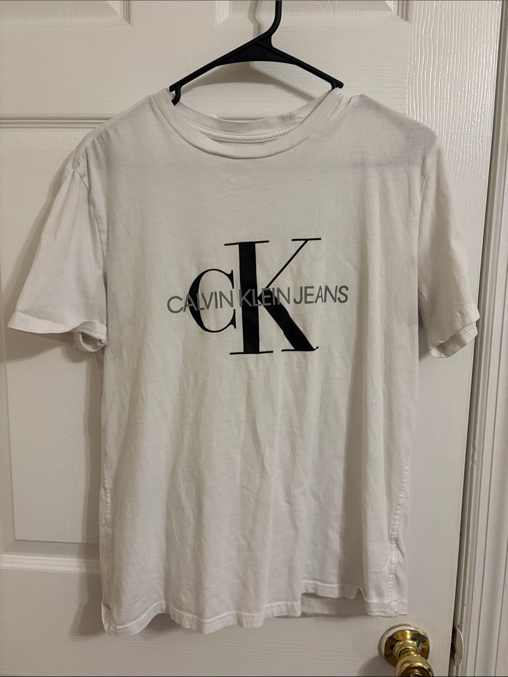 Calvin Klein Jeans White T-Shirt with Black CK Logo